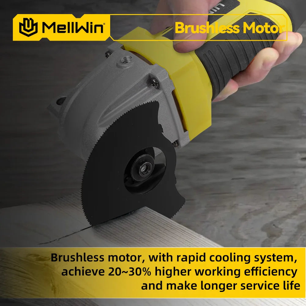 MELLWIN Brushless Oscillating Multi Function Tool Electric Saw Polisher Woodworking Cutting Tool For Makita 18V Battery Pin