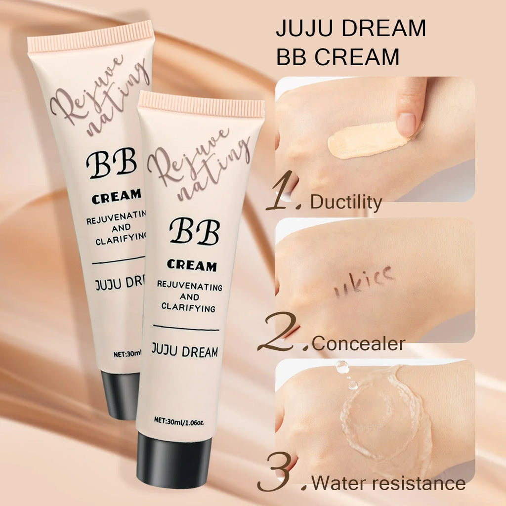 Tidesmit BB cream and liquid foundation texture swatch showing moisturizing oil control and waterproof concealer