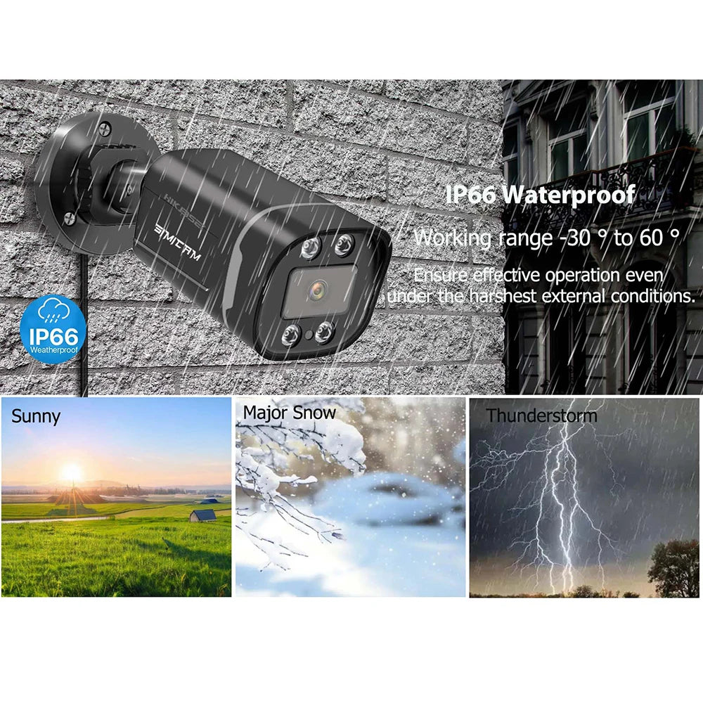 4K Poe Security Camera Outdoor Indoor 4MP/5MP/8MP Audio Night Vision WaterProof Bullet surveillance CCTV ip Camera Onvif for NVR