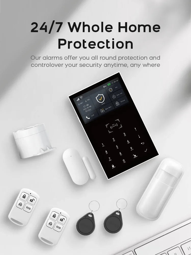 4G Smart Alarm Security System | Tuya App-Controlled Protection Kit Tidesmit