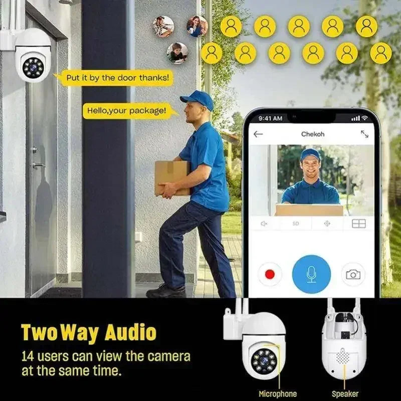 V380 pro WiFi IP Camera 4X Zoom Indoor Surveillance Camera Color Night Vision Human Detection Security CCTV Camera Baby monitor