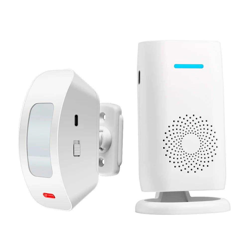 Fuers Wireless Doorbell Welcome Chime Bell Alarm with PIR Motion Sensor Detector Chime for Home Store Shop Office 433mhz
