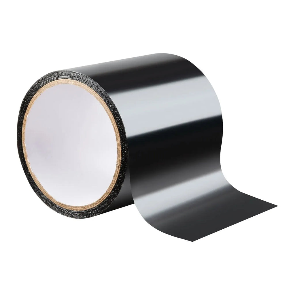 Waterproof patch seal tape roll, black tape with exposed adhesive edge