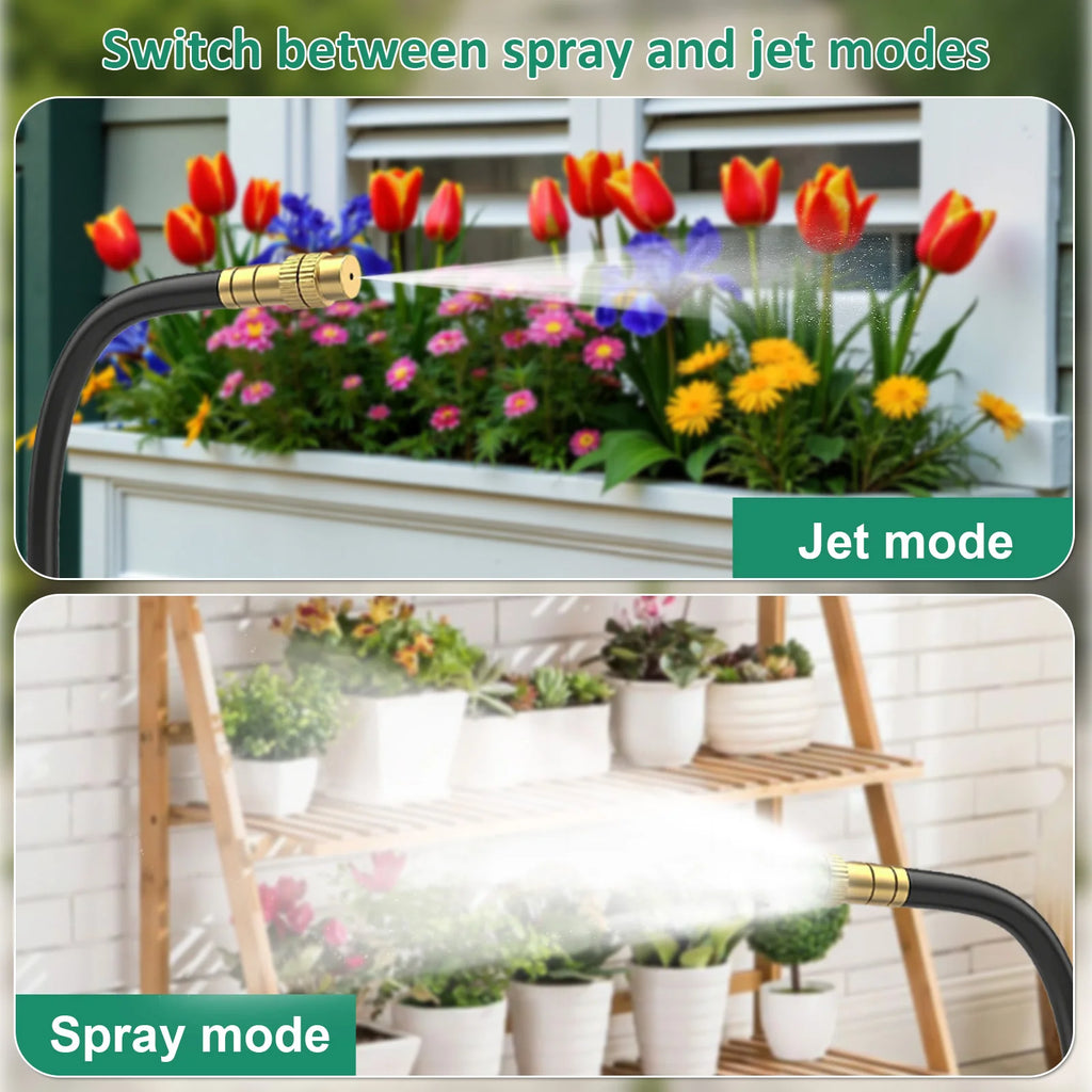 🌿 5M DIY Drip Irrigation System Kit | 360° Adjustable Brass Misting Spray Nozzle | Automatic Garden Watering Set for Vegetable Plot, Pot Plant, Greenhouse