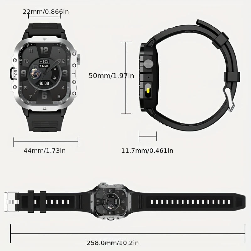LAXASFIT 2026 New LED Smart Watch Men Bluetooth Calling Voice Control Multi Sport Modes Health Monitor Outdoor Smartwatch