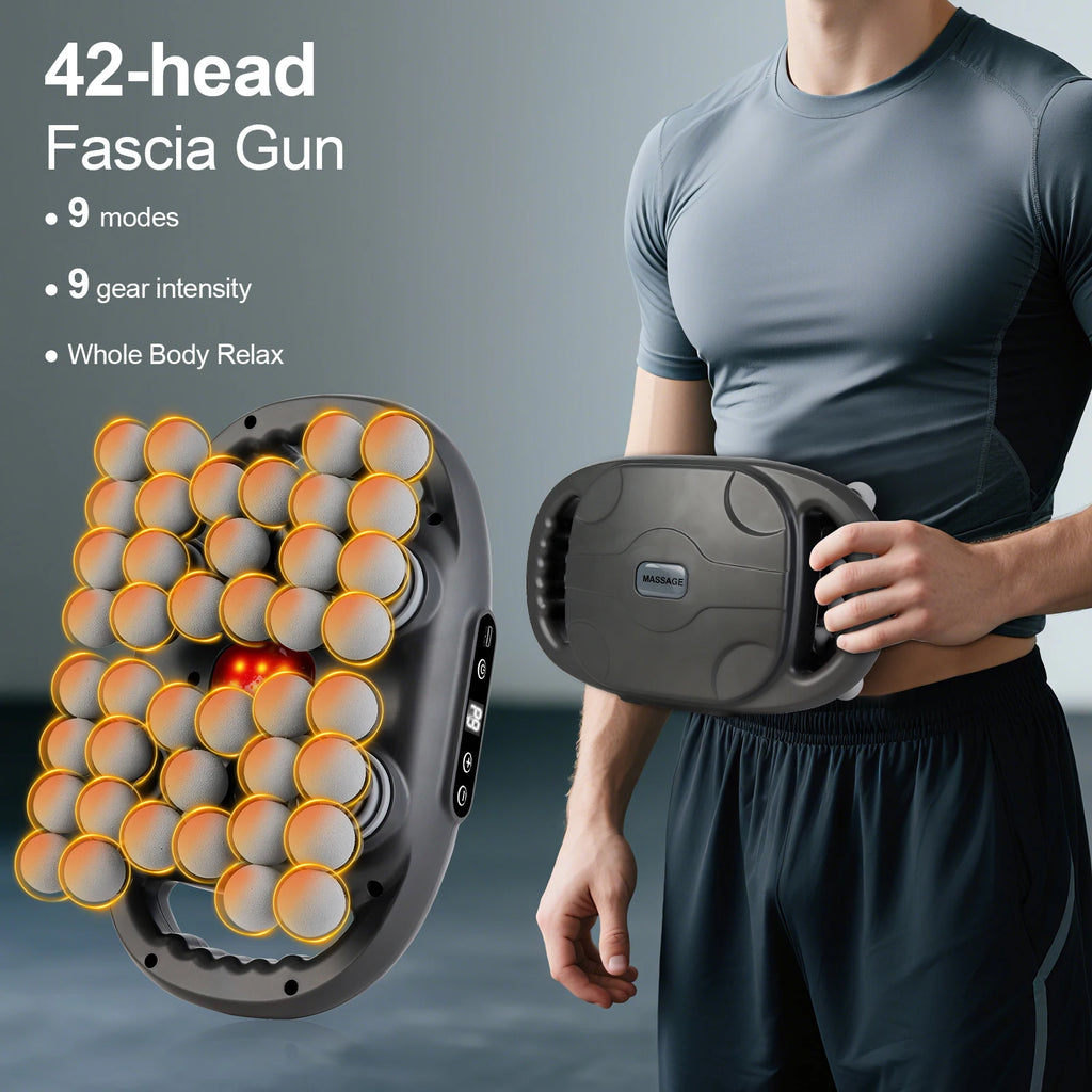 Deep Tissue Massage Gun - Portable Electric Massager with 42 Heads Body Shaping Massage Equipment Tidesmit