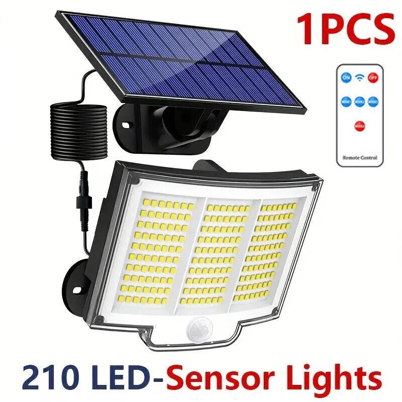 Solar Powered LED Wall Light With PIR Motion Sensor Outdoor Security Flood Lamp Wireless Energy Saving Waterproof Lighting For Garden Yard Patio Driveway Home Safety
