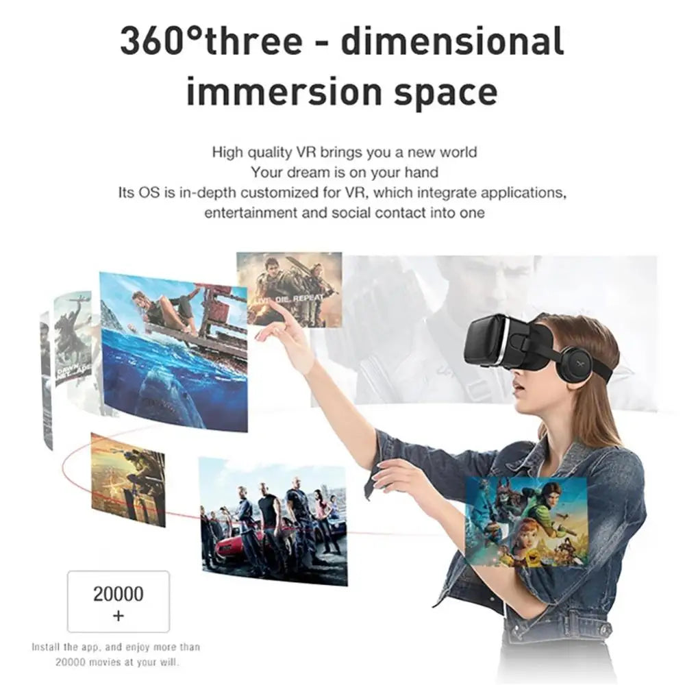 VR Headset for Smartphone – Adjustable 3D Goggles with Wireless Controller Tidesmit