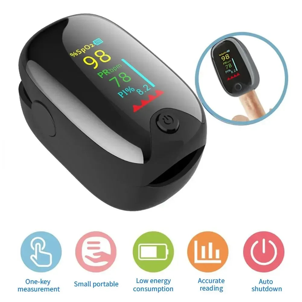 Oxygen Saturation Meter Pulse Meter Finger Clip Pulse Oximeter Digital Fingertip Pulse Oximeter Blood Pressure Monitor