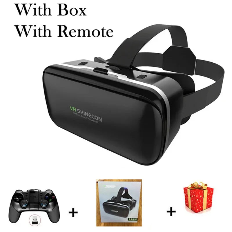 VR Headset for Smartphone – Adjustable 3D Goggles with Spatial Audio With Remote C Tidesmit