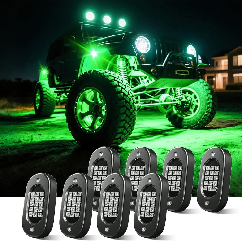 RGB LED Rock Lights for Trucks - App Controlled Neon Underglow Kit Tidesmit