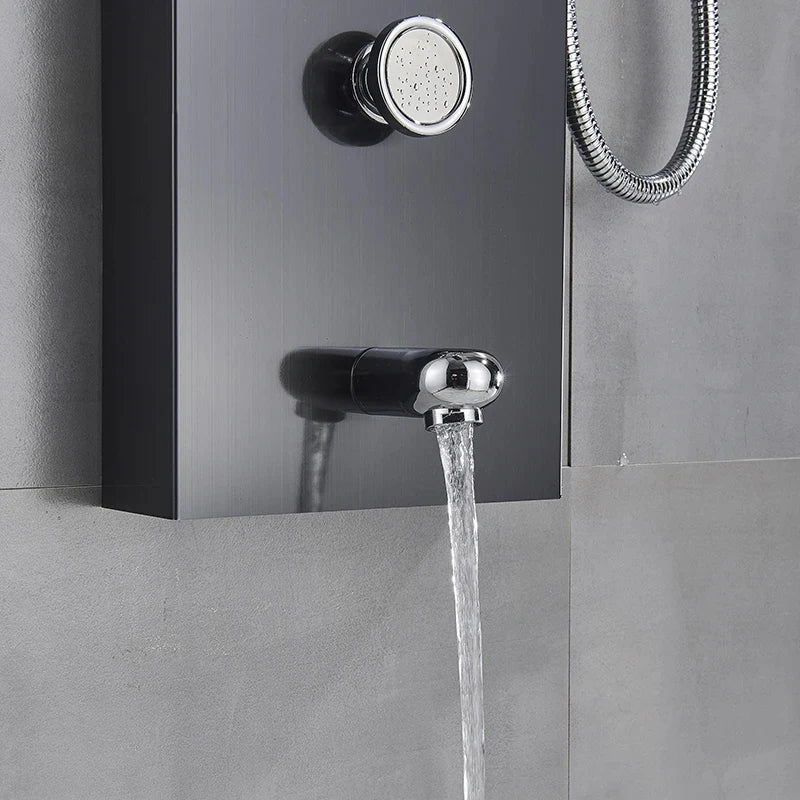 LED Shower Panel Waterfall Rain Digital Display Shower Faucet Set SPA Massage Jet Bathroom Column Mixer Tap Tower System