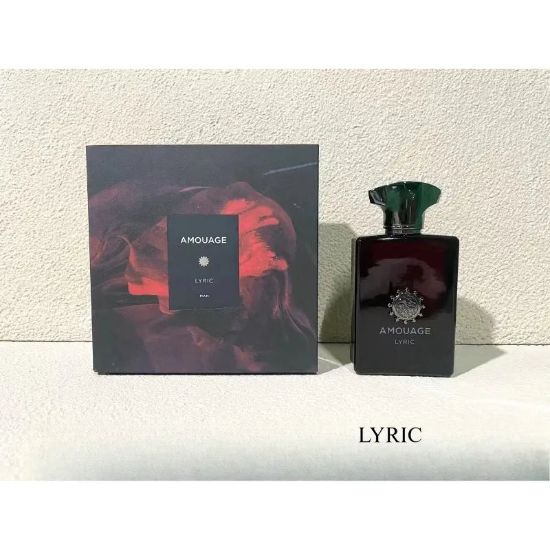 Amouage Lyric Man EDP: 100ml dark glass bottle, elegant woody, spicy scent for men in original display box.