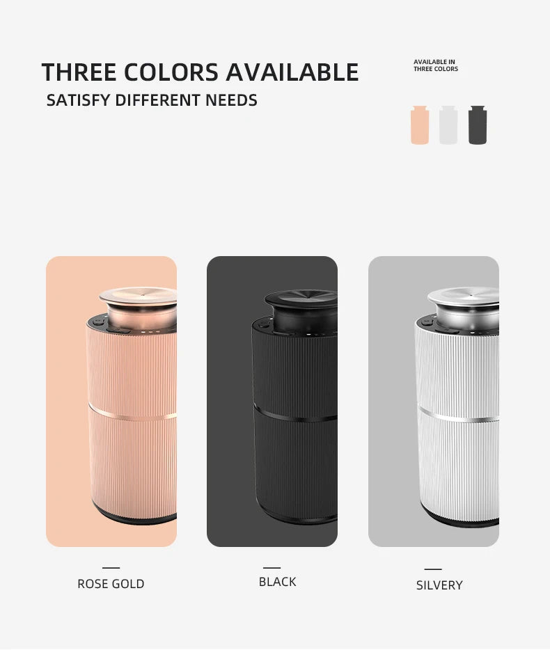 Metal Body Smart Car Diffuser Portable Rechargeable Waterless Aroma Nebulizer Home Office Essential Oil Fragrance Machine