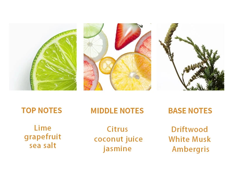 Marcas Originales Summer Fresh Pea: Women's citrus perfume with lime, coconut, jasmine, and musk. Long-lasting EDT.