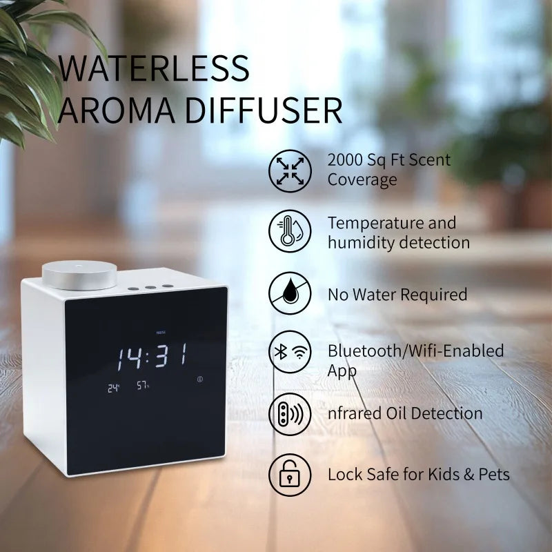 Smart Waterless Aroma Diffuser WIFI Bluetooth Control Essential Oil Diffuser Timer Function Professional Scent Machine For Home