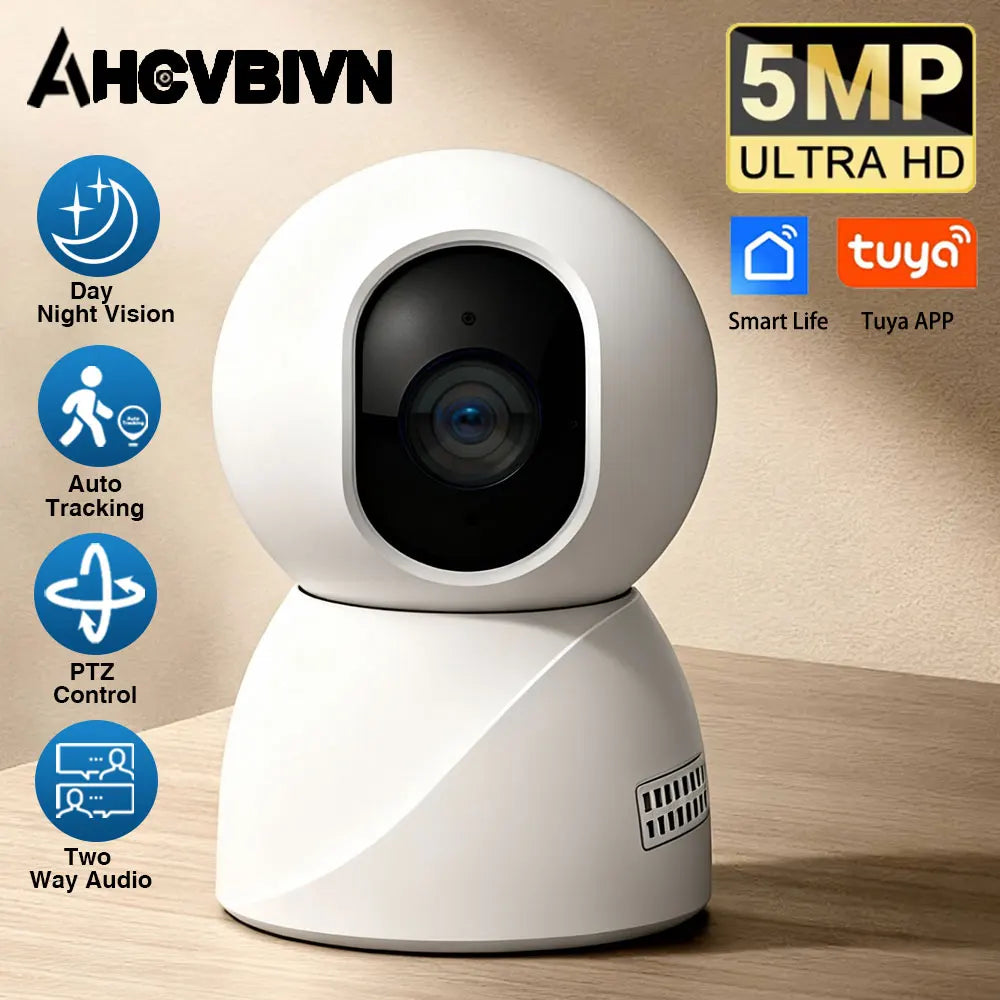 5MP 2K Tuya Smart Mini WiFi IP Camera Indoor Wireless Surveillance Auto Tracking Of Human Home Security CCTV Baby Pet Monitor