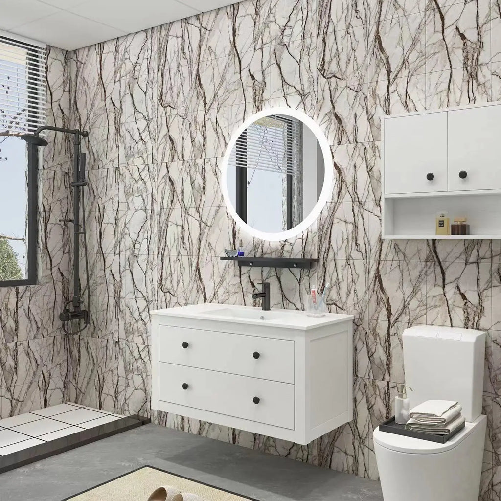 1/12/24Pcs Peel and Stick Marble, 12Inx12In Backsplash Self Adhesive Tiles for Kitchen, Bathroom, Living Room, Bedroom