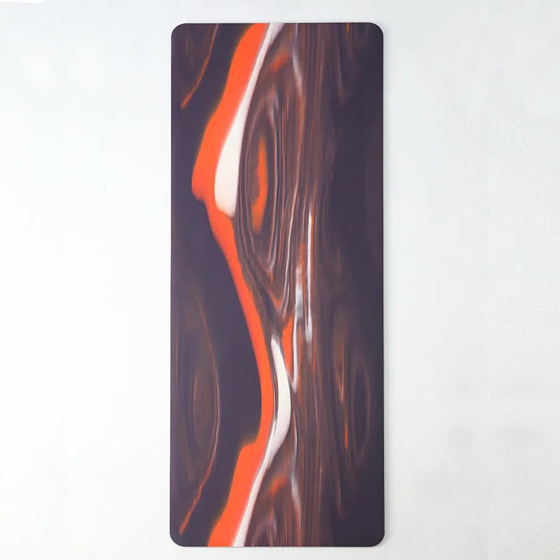 Coconut Shell Matte PU Flow Pattern Contrasting Natural Rubber Yoga Mat, Sweat Absorption and Non-Slip, Fitness Dance Home Mat