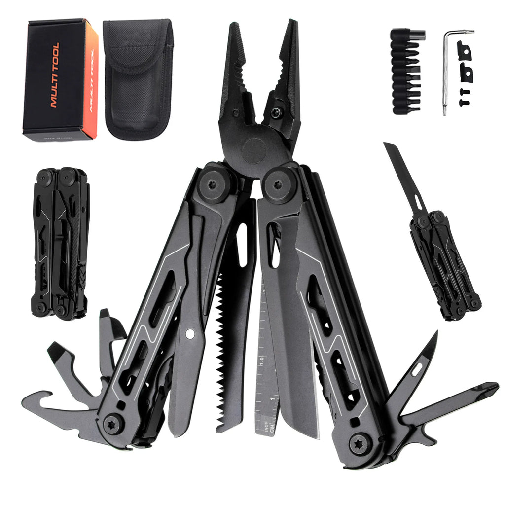 17 In 1 Mini Foldable Plier Multi Tool Folding EDC Multitool Screwdriver Pliers File Ruler Outdoor Hand Tool Sets