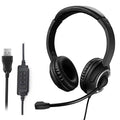USB Wired Headset with Noise Cancelling Mic for PC Laptop - Black Black China Mainland Tidesmit
