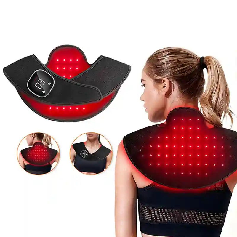 Electric Neck and Shoulder Massager with Infrared Heat - Natural Black Relaxation Treatment Tidesmit
