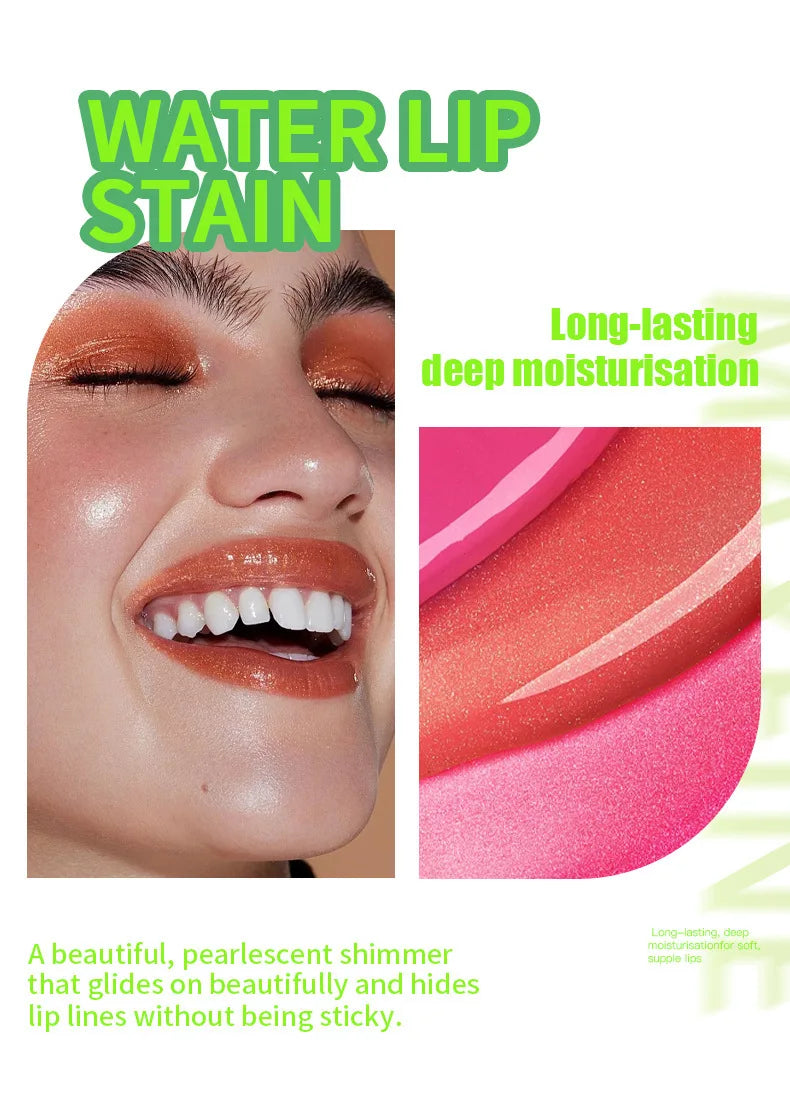 Long-lasting waterproof lip gloss with a hydrating, high-shine, shimmery finish for smudge-proof, all-day lip makeup.