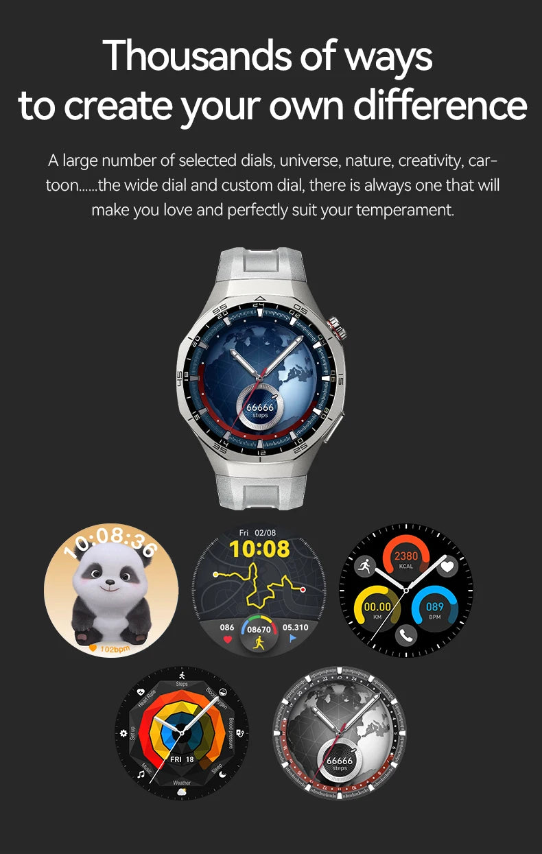 LAXASFIT Smart Watch 1.52" HD Game Dial Dynamic Dial Bluetooth Call Voice Assistant Wireless Charging Fitness Tracker