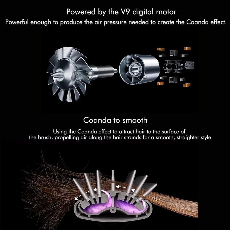 6-in-1 hair styler V9 digital motor and Coanda air effect technology for smooth, professional styling.