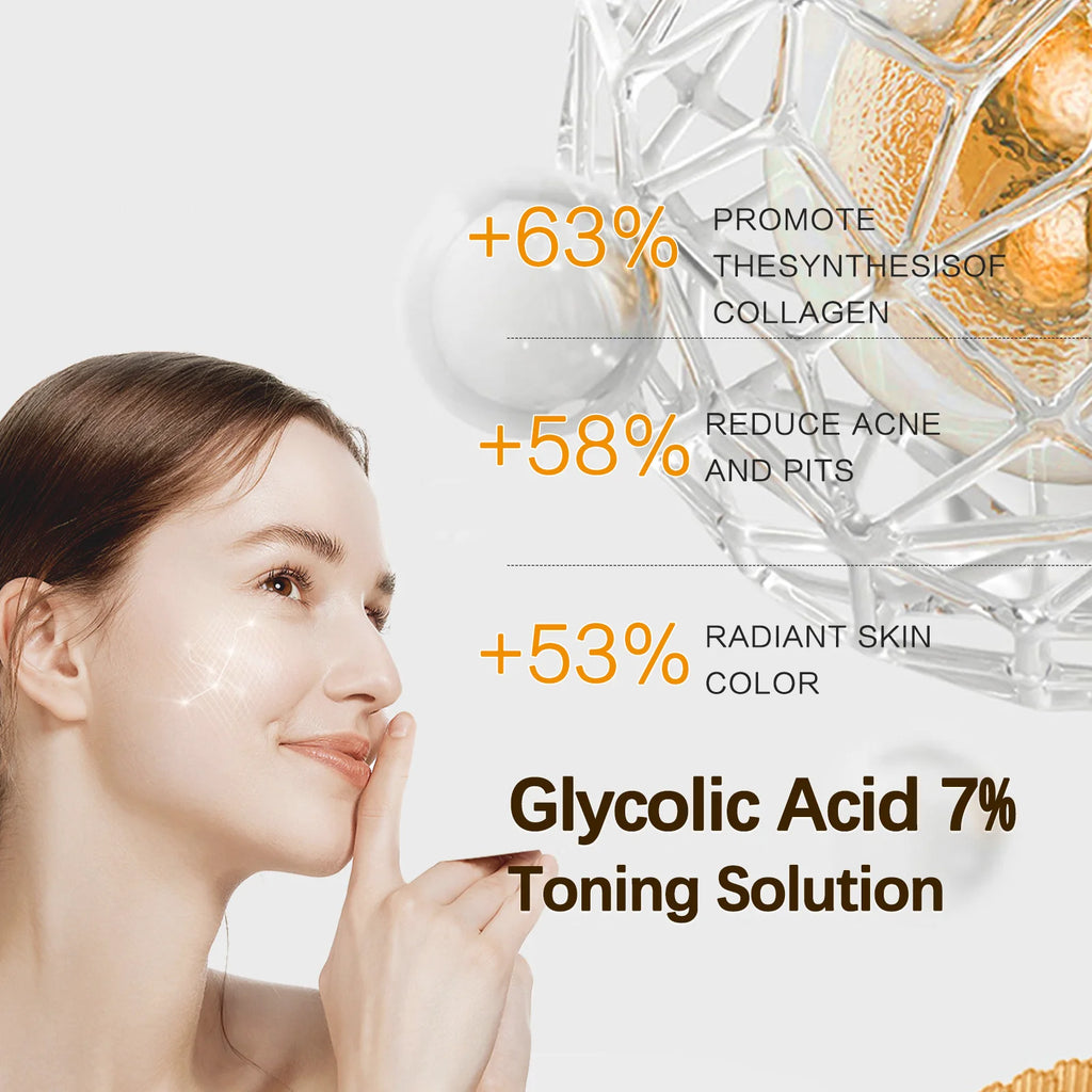 Glycolic Acid 7% Percent Toning Solution Face Exfoliant Acne And Dark Spots Brightens Skin Niacinamide Gentle Facial Care