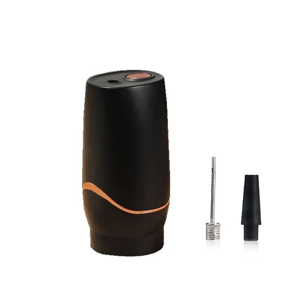 Black handheld vacuum pump with inflation needle and balloon nozzle