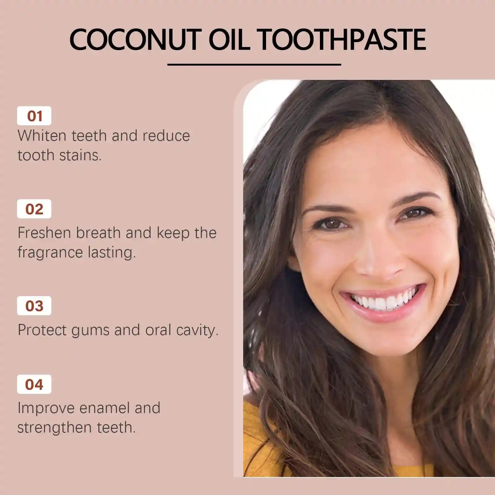 Tidesmit coconut oil whitening toothpaste for enamel repair and natural teeth stain removal
