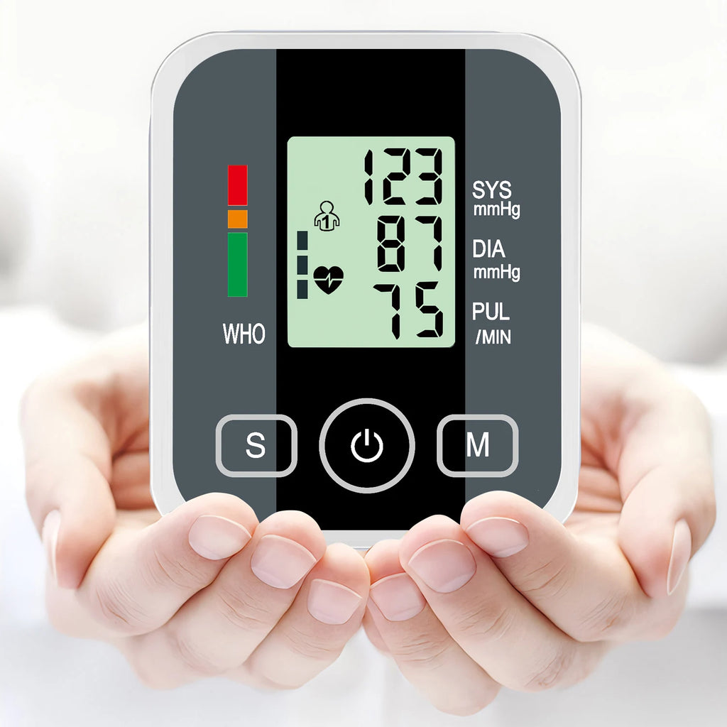 LCD Backlight Digital Upper Arm Blood Pressure Monitor Automatic Home Medical Sphygmomanometer BP Tonometer Heart Rate Meter