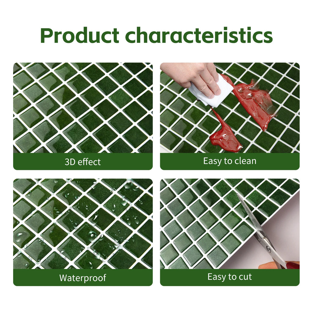 1/5pcs Brick Wall Tile Sticker Self-Adhesive Waterproof Mosaic Vinyl Wallpaper Ceramic Tile Decals Kitchen & Bathroom Decoration