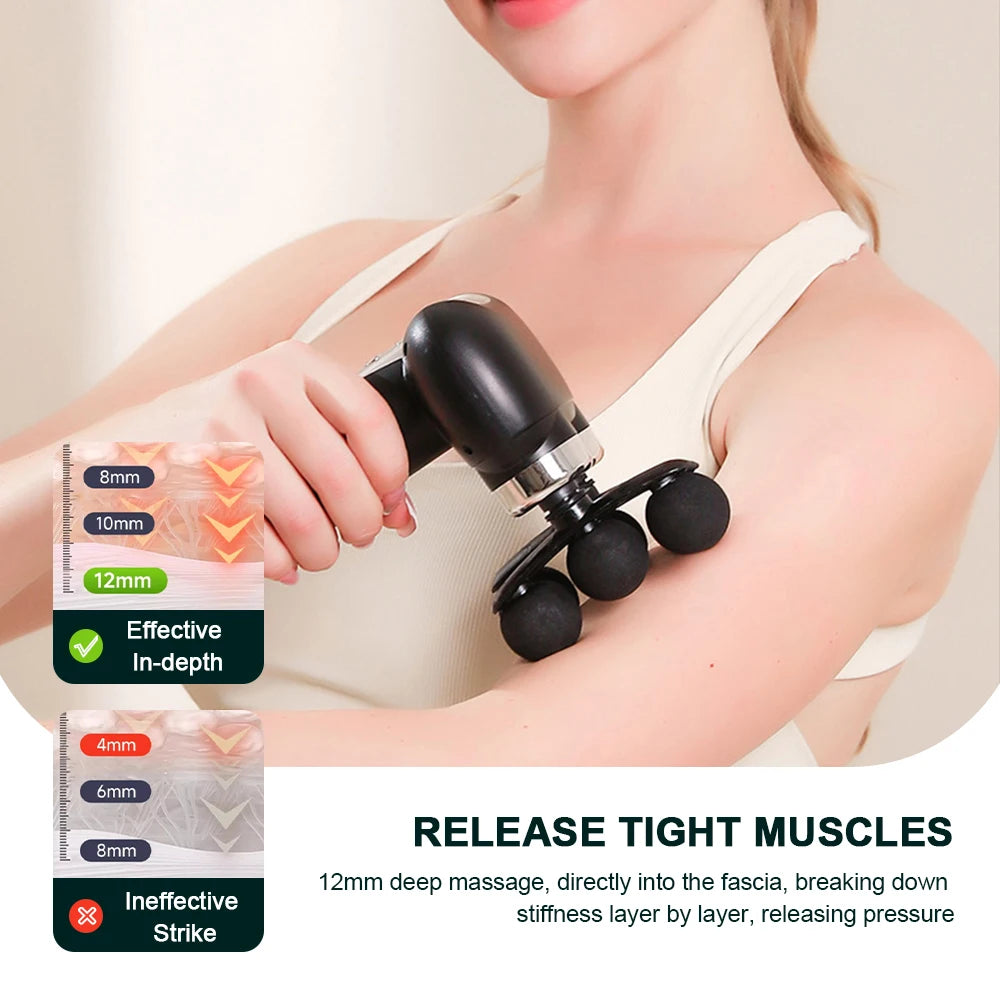 Fascia Massage Gun: 6-Speed Rechargeable Deep Tissue Recovery Device Fascia Gun Tidesmit