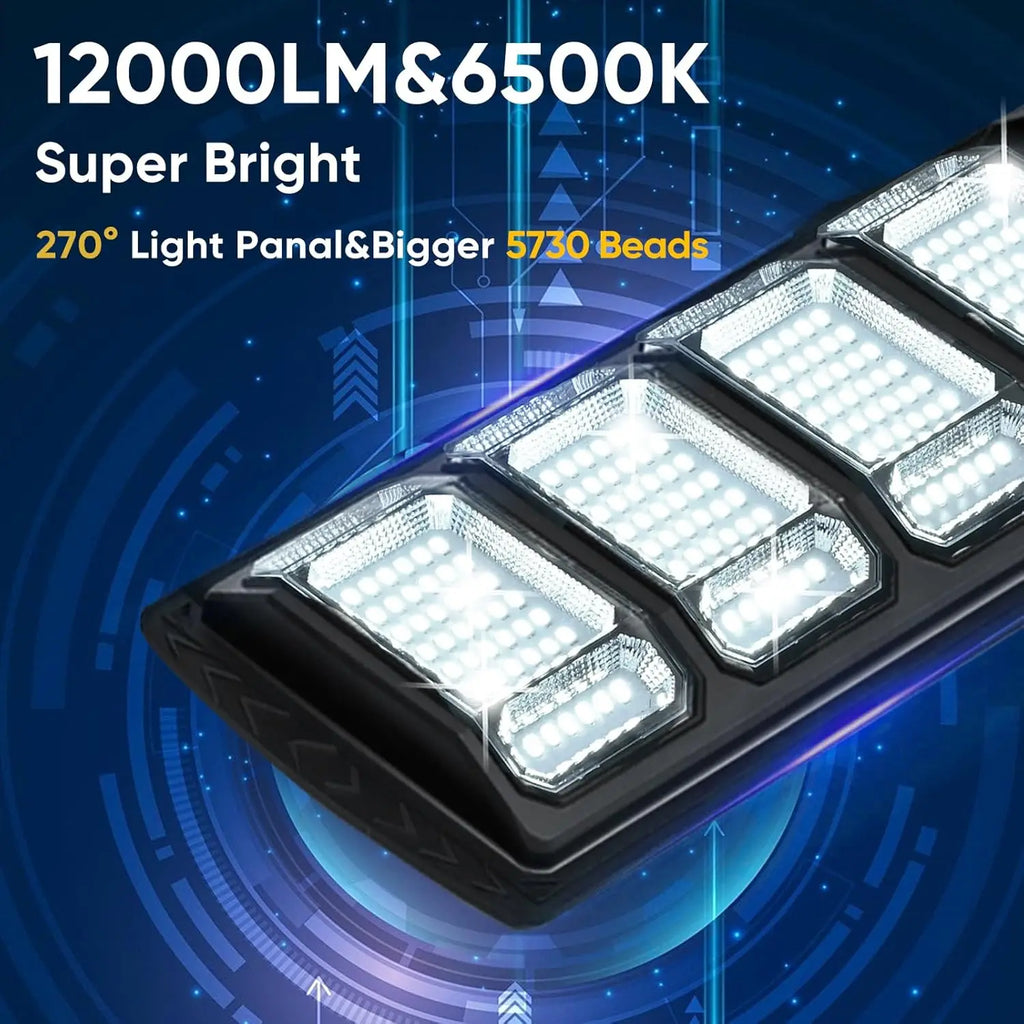 120000LM Solar Light Commercial LED Outdoor Dusk To Dawn Solar Street Light Road Area Lamp Waterproof Backyard Security Lighting