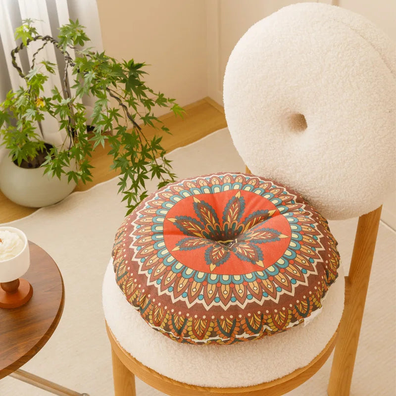 Bohemia Cotton Linen Chair Cushion Geometric Cotton And Hemp Round Chair Cushion Yoga Meditation Floor Mat Sofa Pillow Cushion