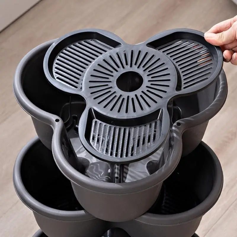 New Vertical Tower Stackable Flower Pot Plastic Multi-layer Garden Planter Tower For Strawberry Vegetable Frame Grow