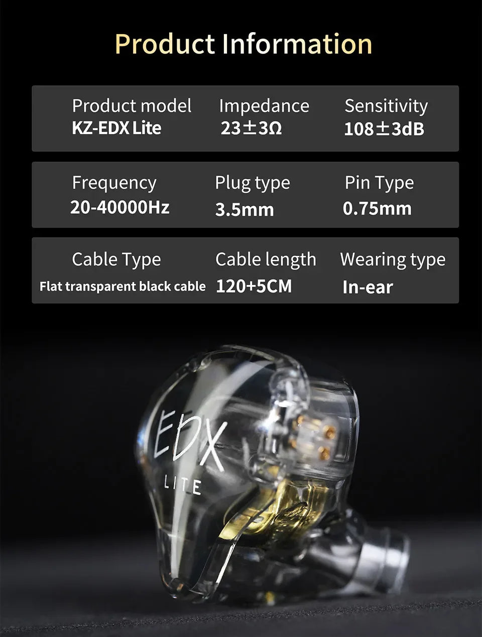 Tidesmit EDX Lite HiFi Bass In-Ear Monitors with Microphone Tidesmit