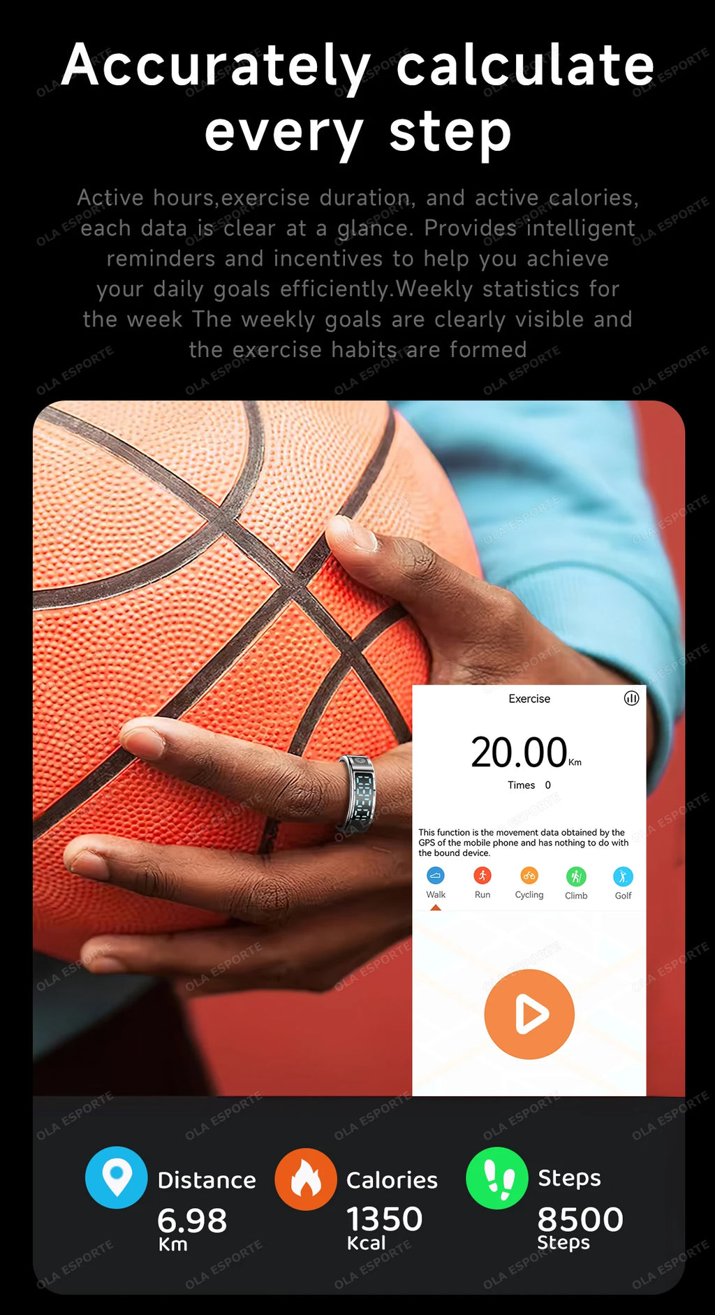 Smart Health Ring with Biometric Heart Rate and Blood Oxygen Tracking Tidesmit