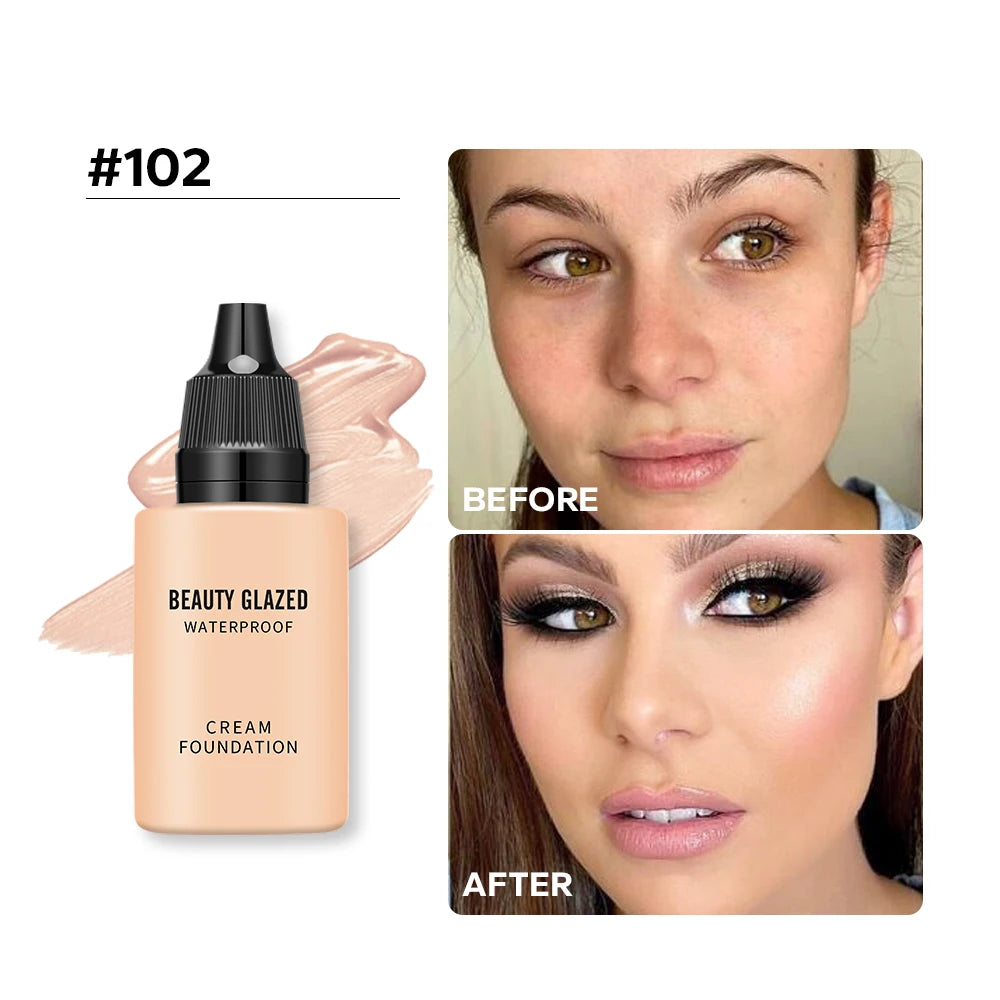 Tidesmit Beauty Glazed 24 Hour HD Full Cover Matte Liquid Foundation for natural waterproof face makeup finish