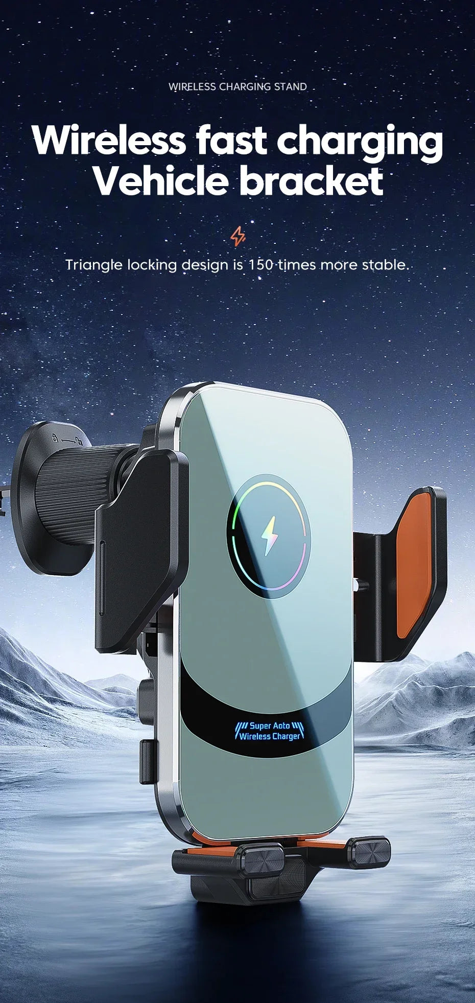 Car Air Outlet Phone Wireless Charger Air Vent GPS Holder For iPhone 16 15 14 13 12 Pro Max Samsung Xiaomi Fast Charging Station