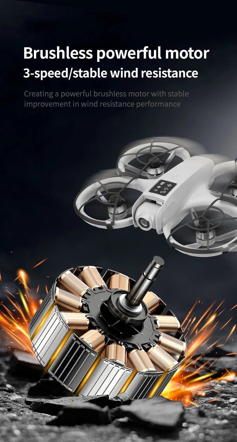Foldable Camera Drone with HD FPV and Obstacle Avoidance - Gray Tidesmit
