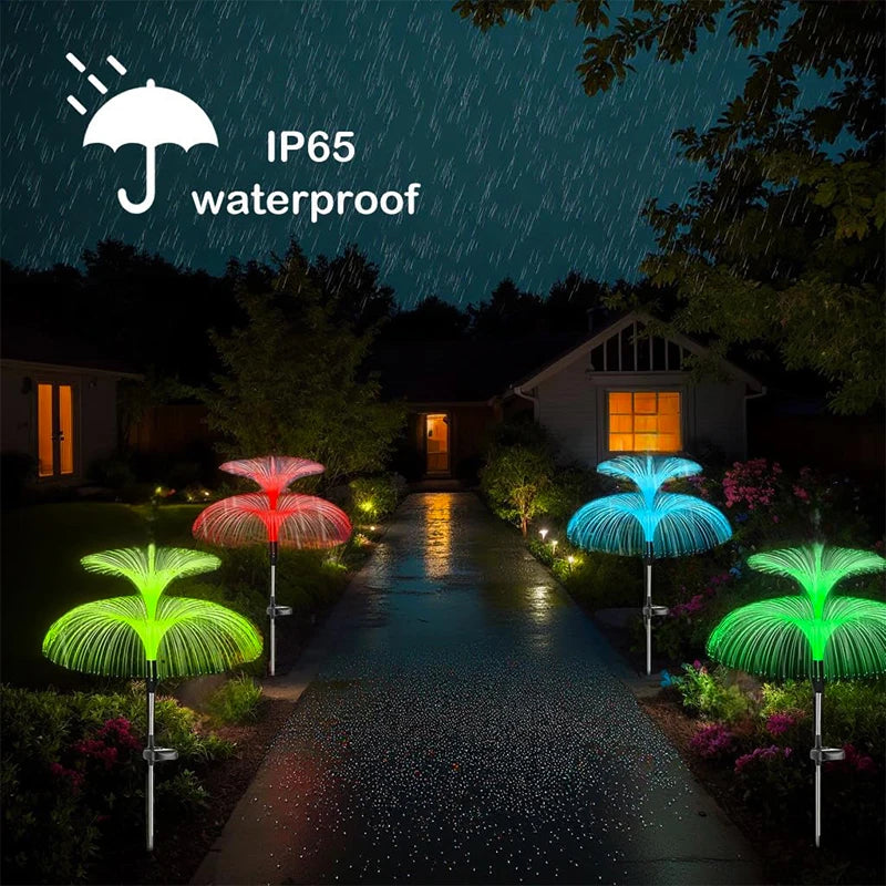 Solar Outdoor Lights 7 Colors Changing Jellyfish Light Waterproof Solar Flowers Garden Lights for Yard Pathway Lawn Decoration