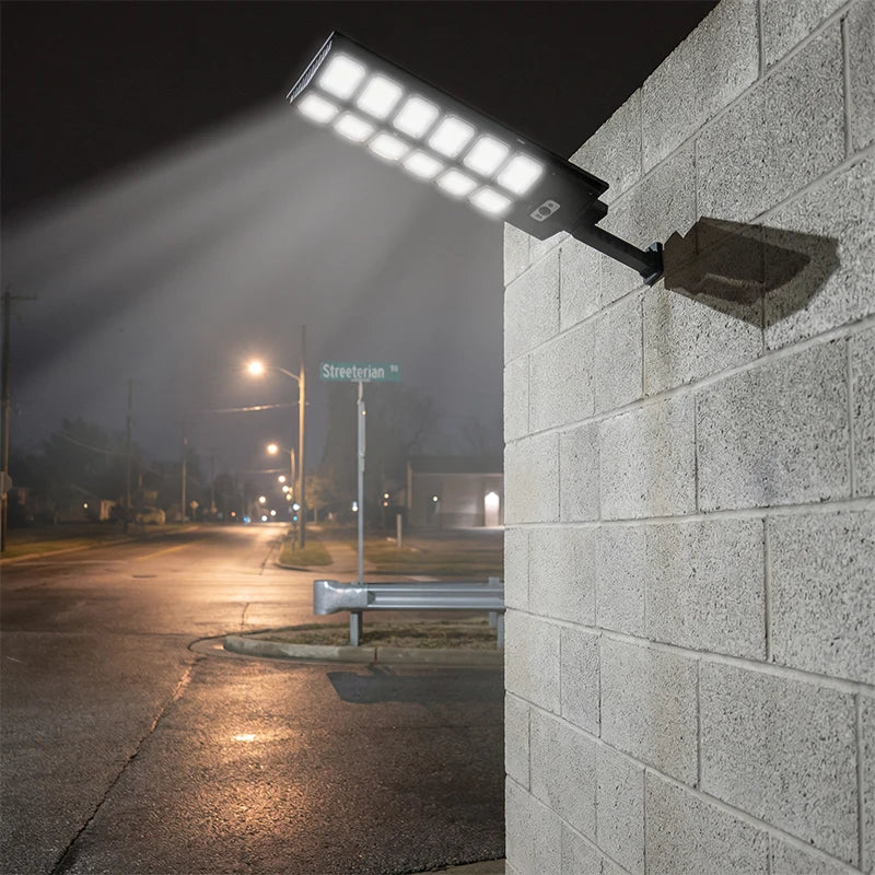 300W Super Bright Solar Street Lights Outdoor Wall Lamp With Motion Sensor Remote Control Garden Street Light RemoteControl Energy-Efflcient Waterproof 4300mah 8000 Lm Solar Street lght