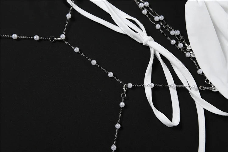 Kliou Sexy Fashion 2 Piece Set Woman Lace-Up Halter Beads Decoration Bar Tops+Elastic Waist Skirts Vacation Beach Style Outfits