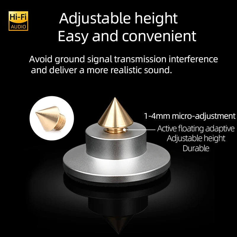 ERUMPENT 4 PCS Hi-end Speaker Spike Stand Foot Pads Adjustable Audio Speakers Shock-absorbing Feet Pegs for Sounds CD  Amplifier