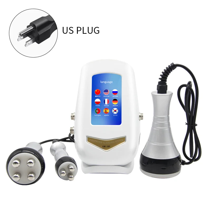 40K Ultrasonic Cavitation Body Slimming Machine - EU Certified Device Body Shaping Massage Equipment 110V US Tidesmit