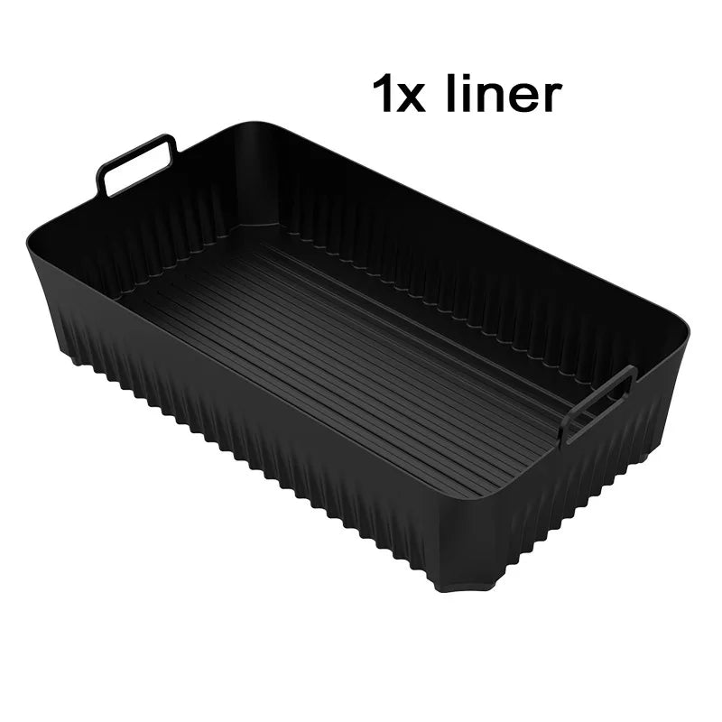 Reusable Silicone Air Fryer Basket Liner Fit Ninja AF500 Non-Stick Heatproof Easy Clean BPA-Free Kitchen Cooking Accessory