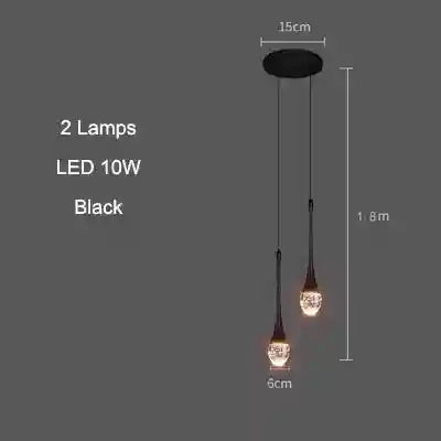 Bubble Crystal Pendant Ring Light for Modern Dining Rooms | Tidesmit E style-2head Tidesmit